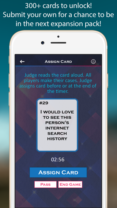 Accusation Nation player setup screen